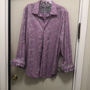 Robert Graham Lavender Patterned Men's Shirt
